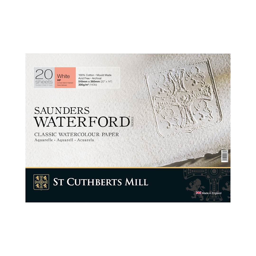 Open in modal - St Cuthberts Mill Saunders Waterford Watercolor Block, Hot-Press, 20 in x 14 in, 20 Shts./Block