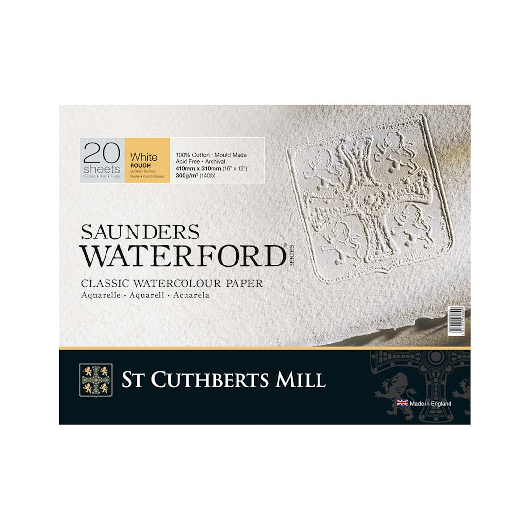 Open in modal - St Cuthberts Mill Saunders Waterford Watercolor Block, Rough, 16 in x 12 in, 20 Shts./Block