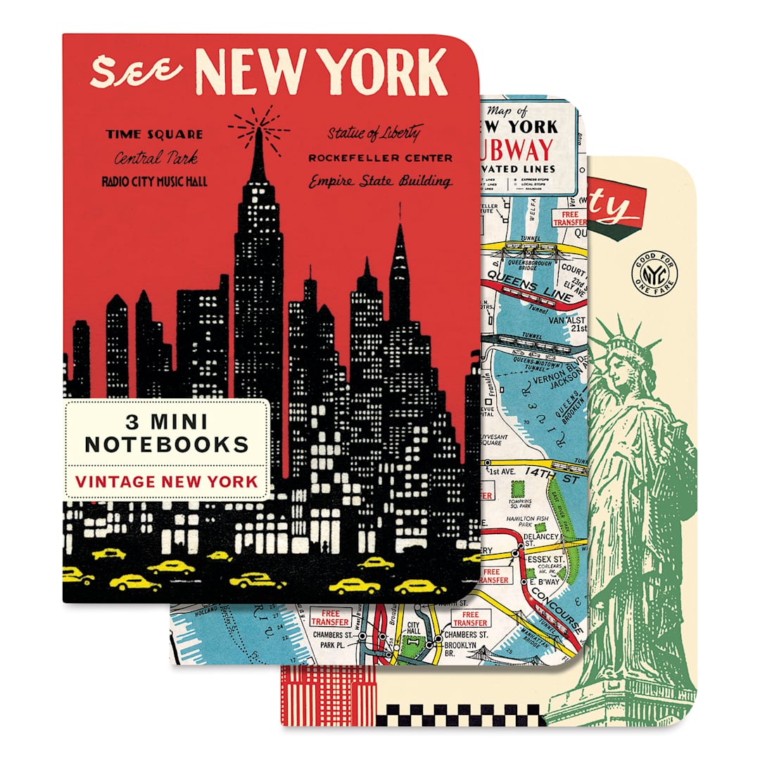 Open in modal - Cavallini Vintage New York Mini Notebooks, package of three