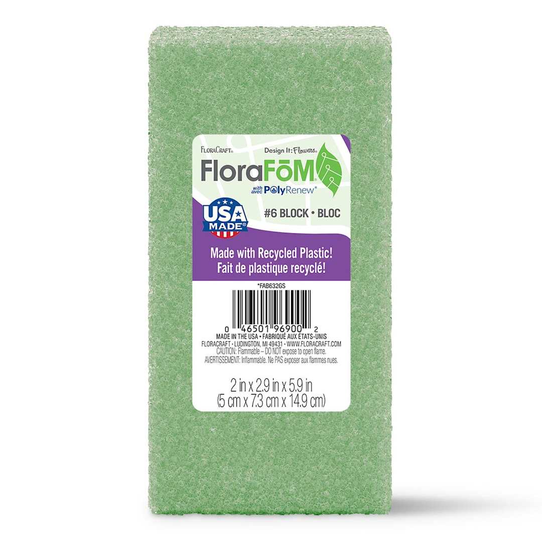 Open in modal - FloraFoM Floral Block 5.9" x 2.9" x 2" Block - Green