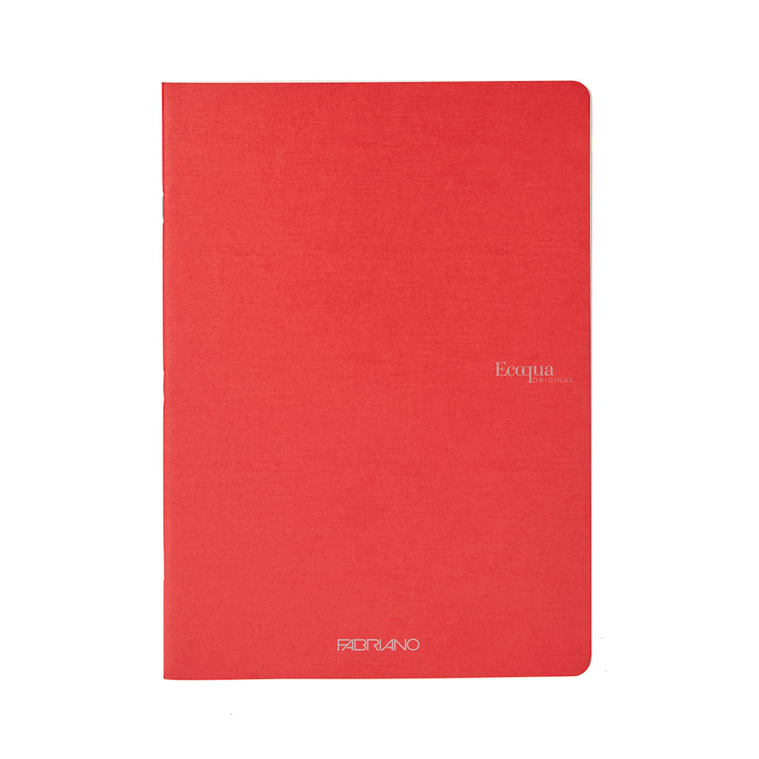 Open in modal - Fabriano Ecoqua Original Staple-Bound Notebook, 5.8 in x 8.3 in, A5, Graph, 40 Sheets, Red