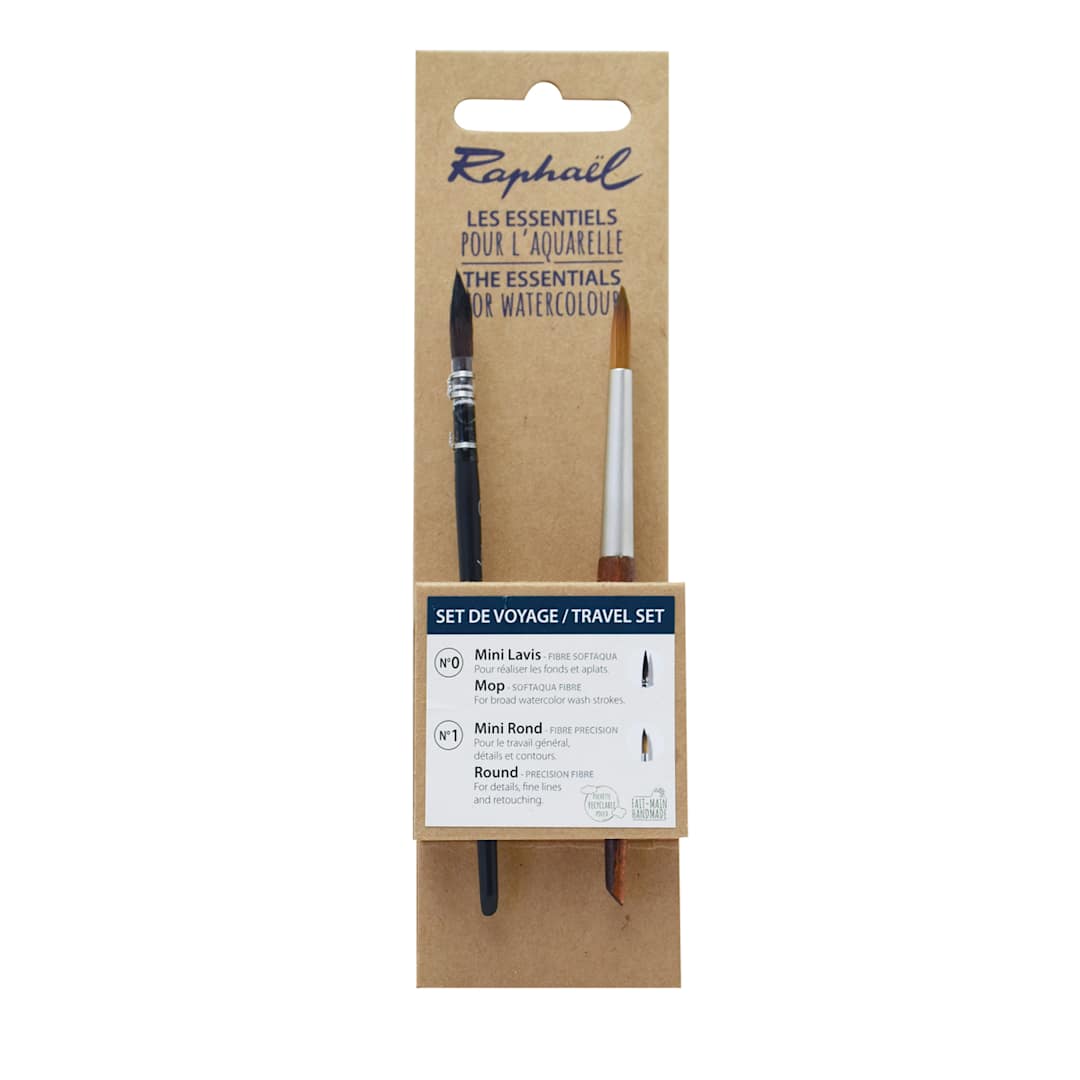 Open in modal - Raphael Essentials Acrylic & Watercolor Brush Set, Watercolor, 2-Brush Set, Travel