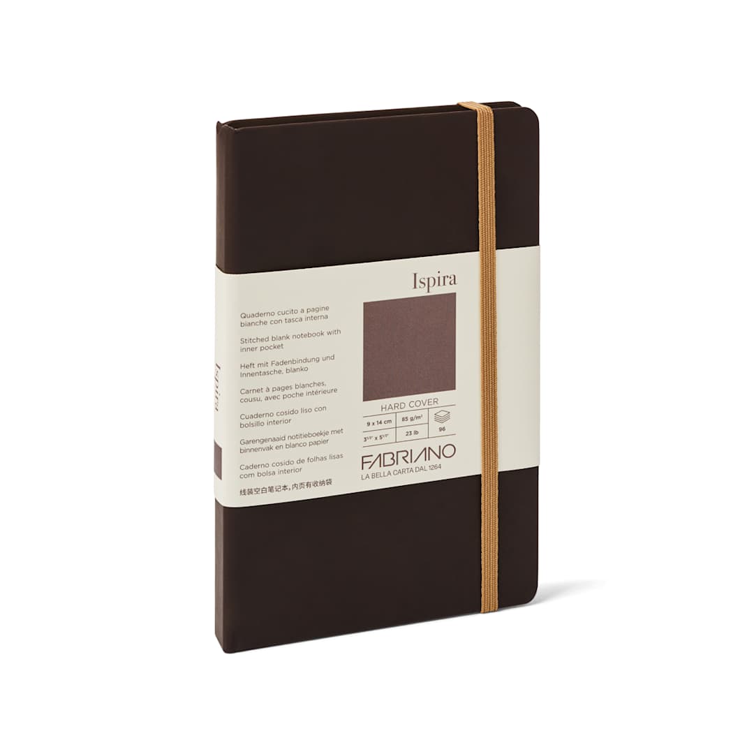 Open in modal - Fabriano Ispira Hard-Cover Notebook, 3.5 in x 5.5 in, Blank, Brown