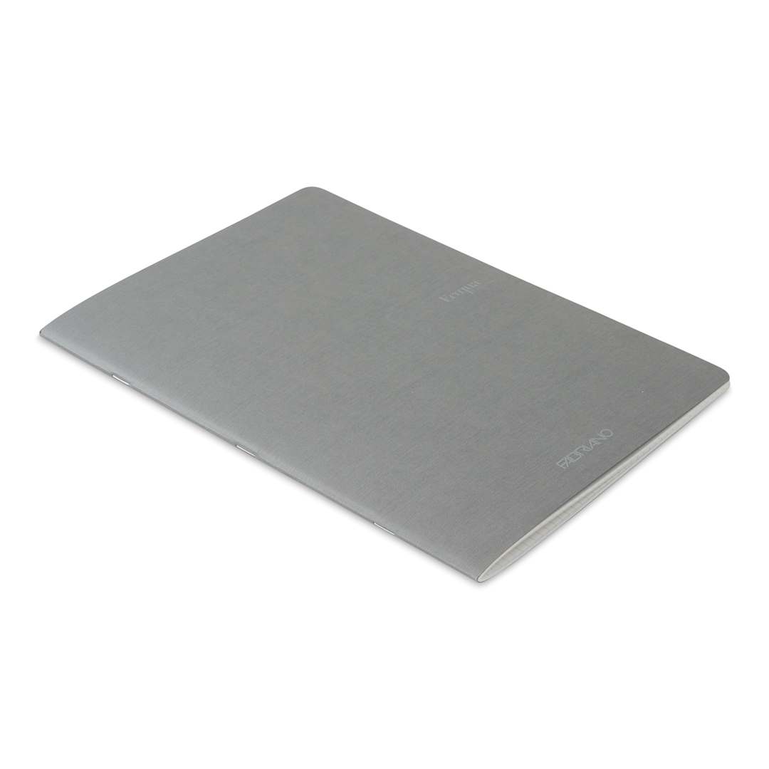 Open in modal - Fabriano EcoQua Staplebound Notebook - Gray, 11.7" x 8.3", Graph (side view)