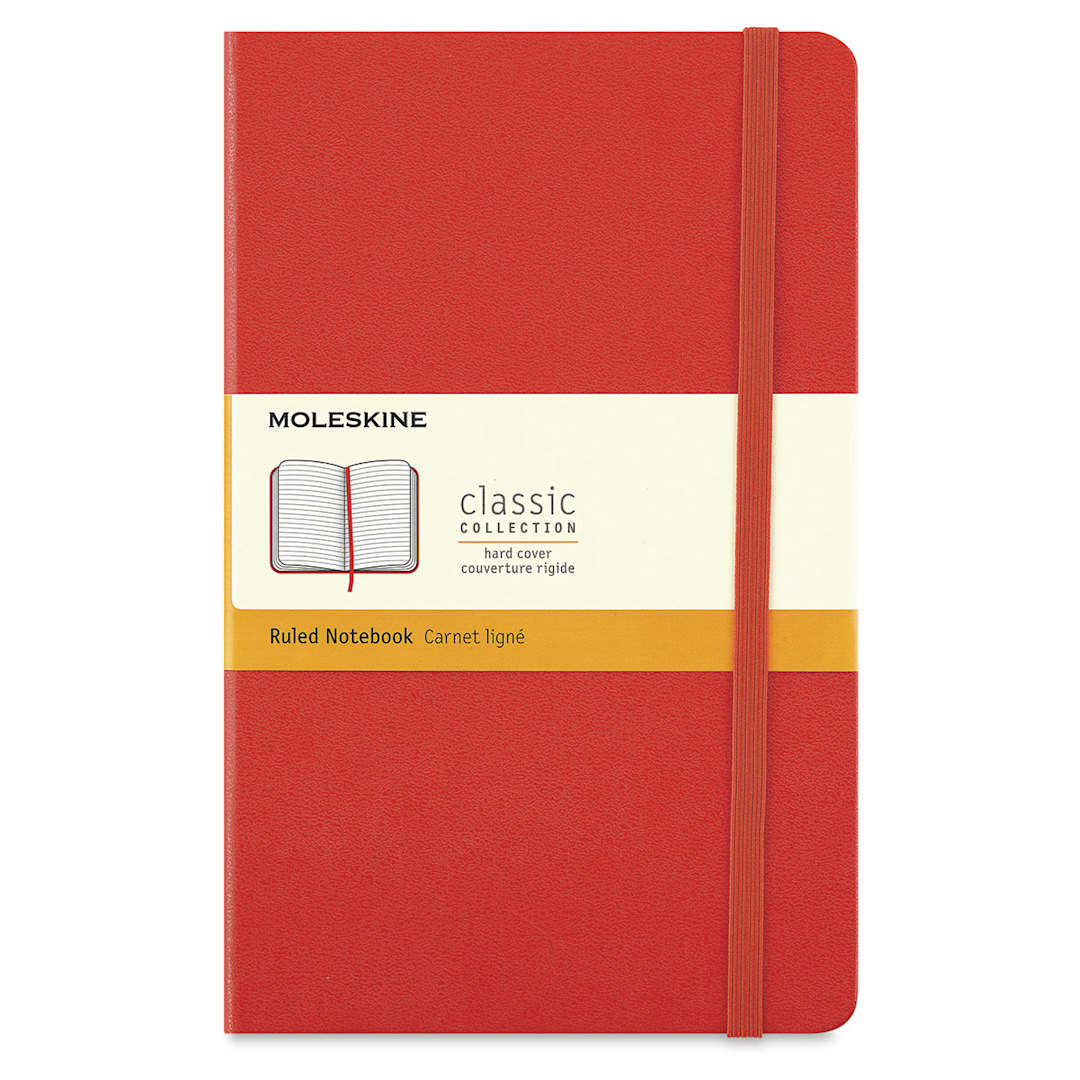 Open in modal - Moleskine Classic Hardcover Notebook - Scarlet Red, Ruled, 8-1/4" x 5"