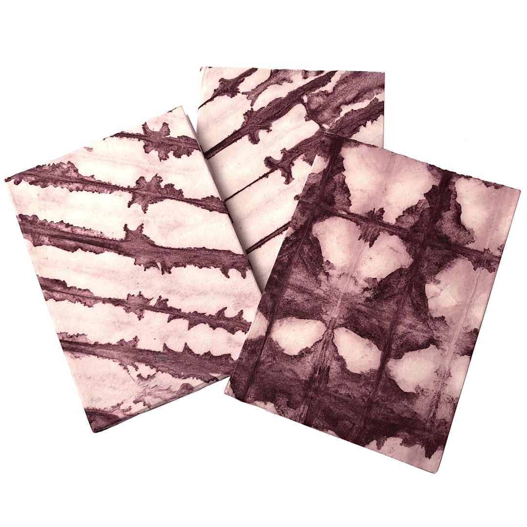 Open in modal - LAMALI Shibori Soft-Cover Handmade Journal, 5.9 in x 8.3 in, 72 Pgs./Bk., Madder