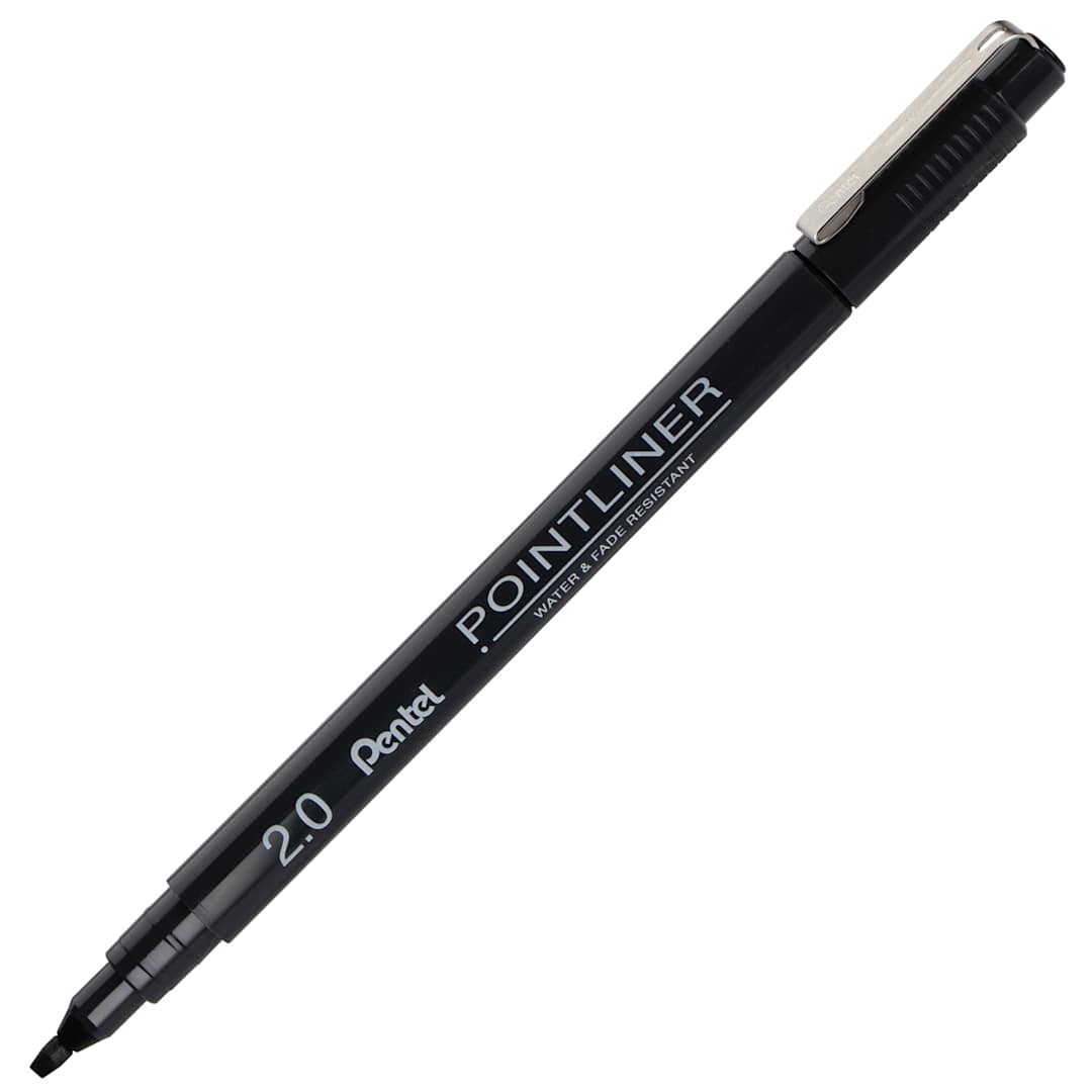 Open in modal - Pentel Arts Pointliner Pen 2mm Calligraphy Nib - Black