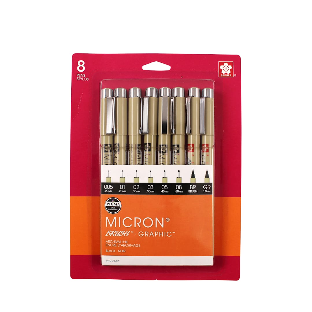 Open in modal - Pigma Micron Pen Set of 8, Black