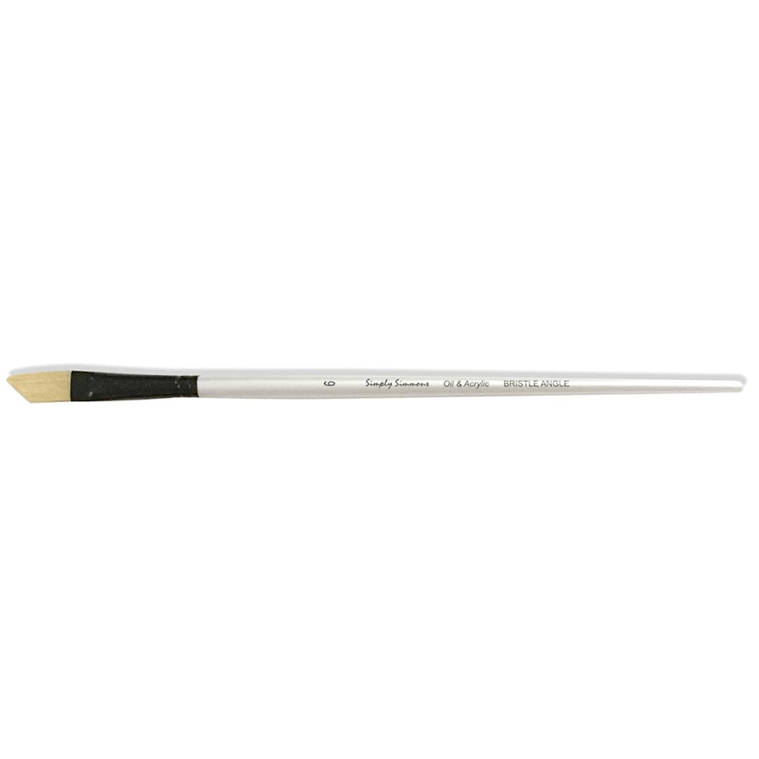Open in modal - Robert Simmons Simply Simmons Long Handle Brush, Bristle Angle Shader, 6