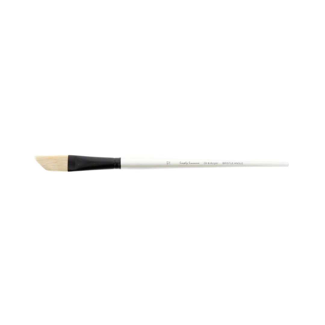 Open in modal - Robert Simmons Simply Simmons Long Handle Brush, Bristle Angle Shader, 12