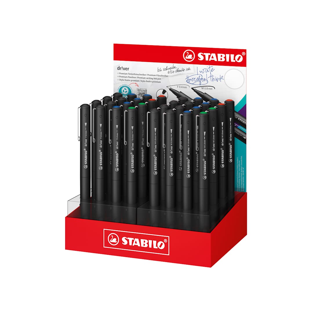 Open in modal - dr!ver 32-Fineliner Countertop Assortment Display STABILO dr!ver 32-Piece Display