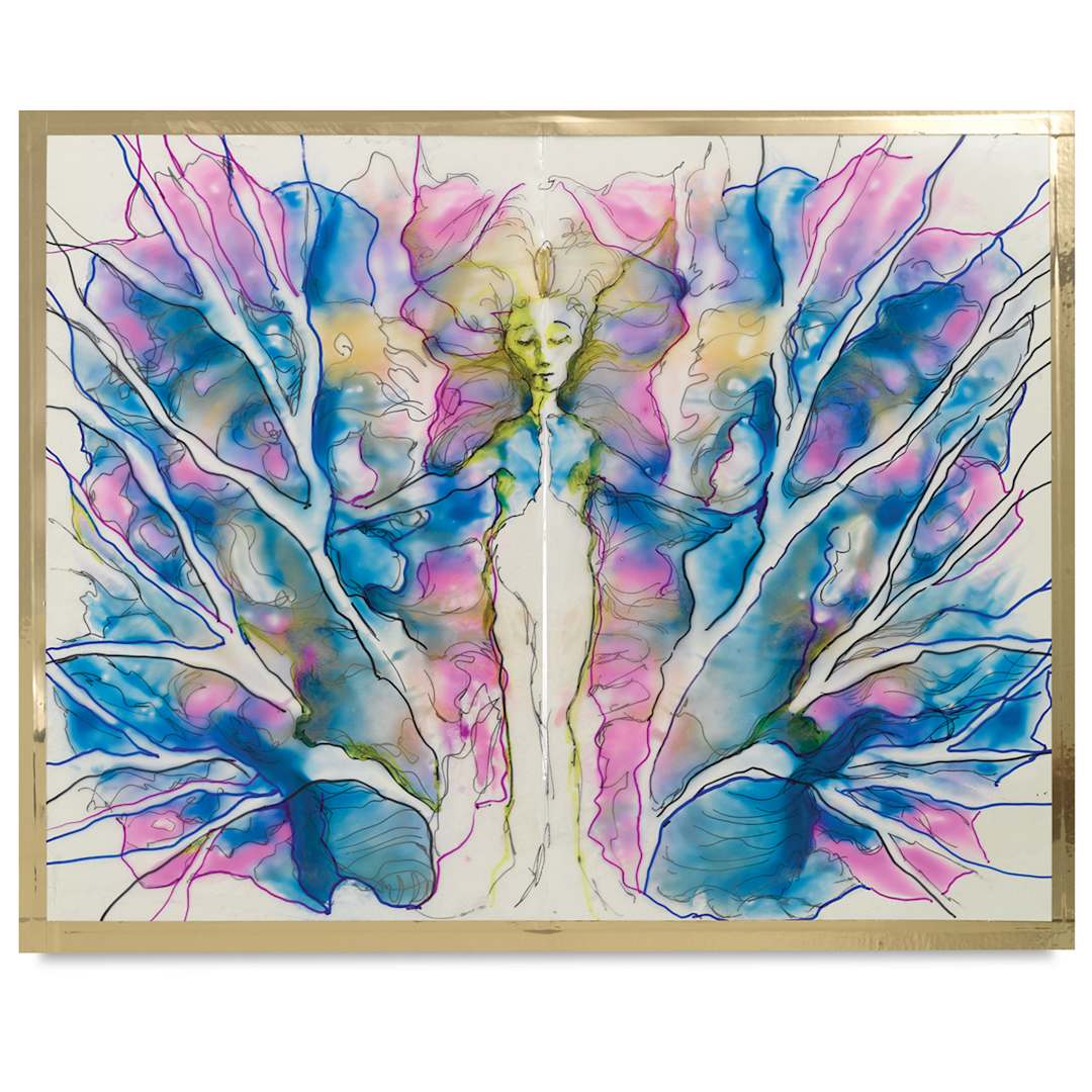 Open in modal - decalcomania glue paint symmetry prints