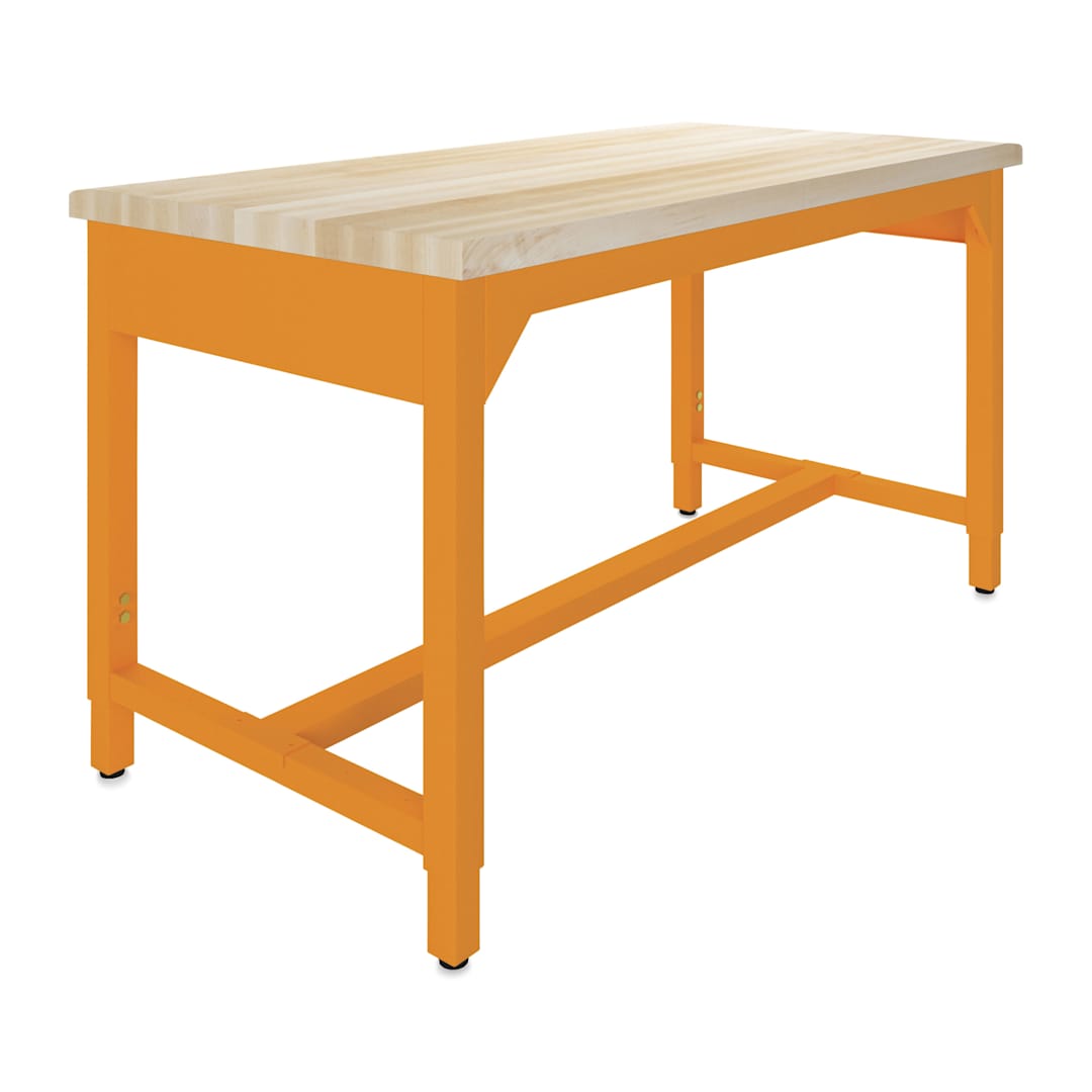 Open in modal - Diversified Spaces Fab-Lab Workbench - Butcher Block Top, Carrot, 60" x 30"