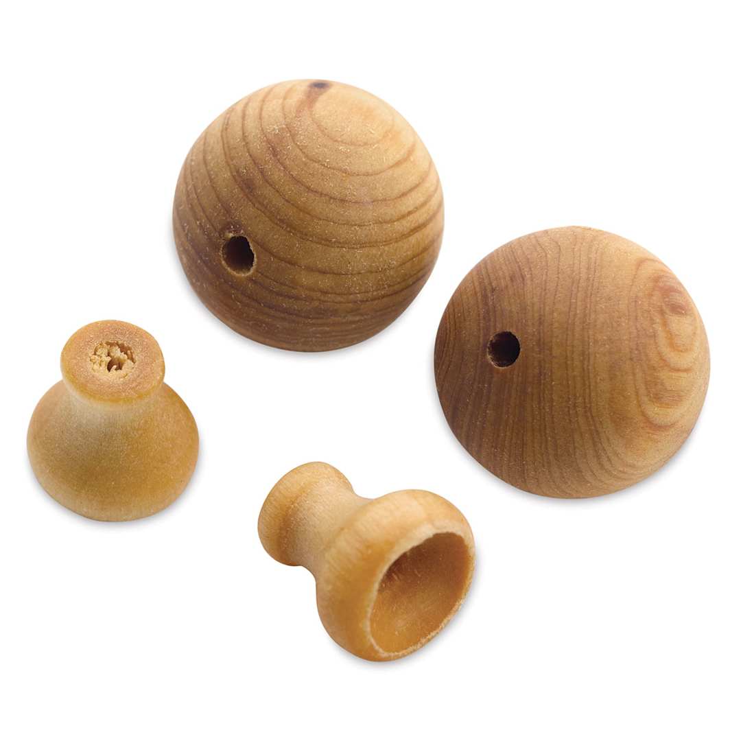 Open in modal - John Bead Aromatic Wooden Guru Beads - Cedarwood, 18 mm, Pkg of 2