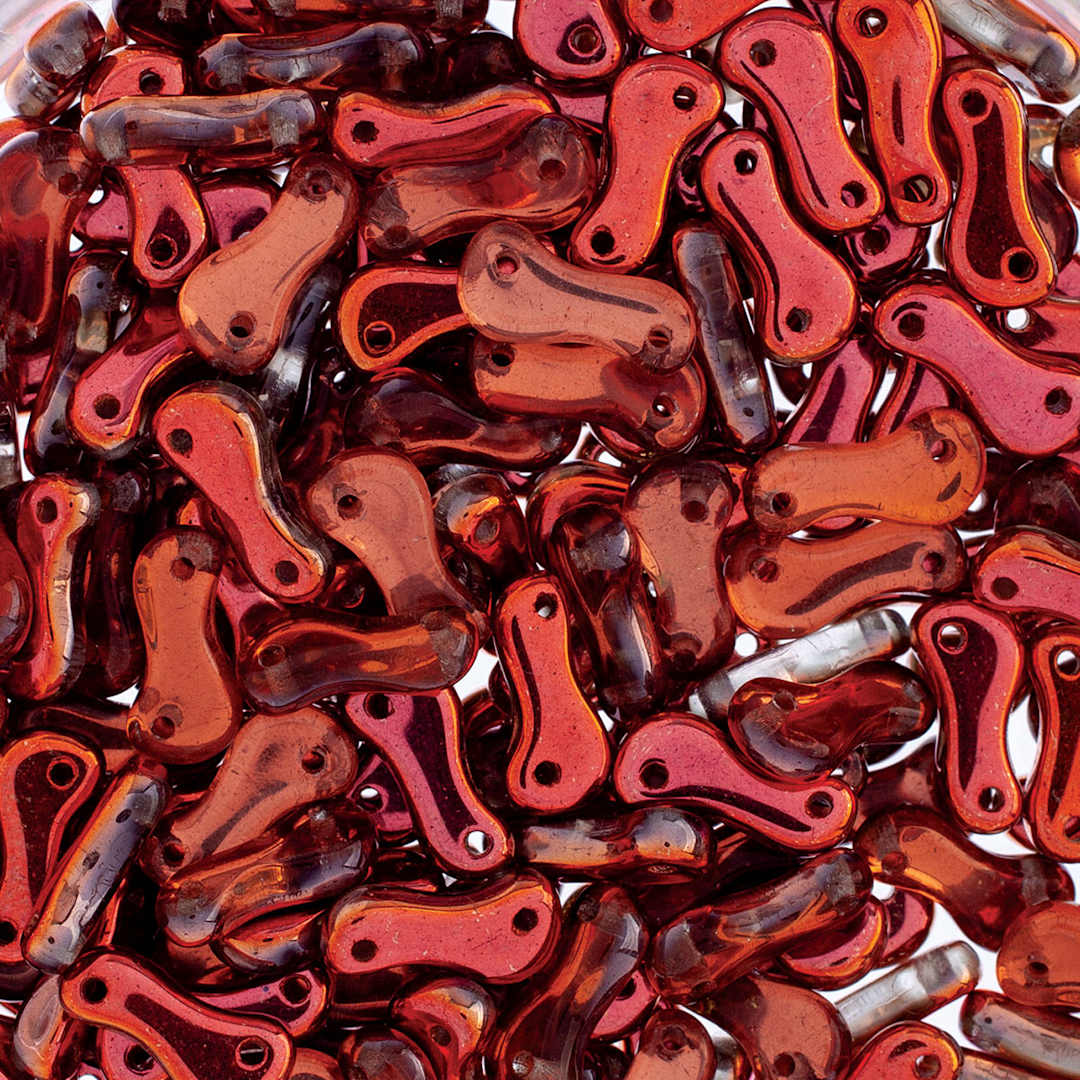 Open in modal - John Bead Czech Link Bead - Crystal and Sunset, Glossy, Halfcoat, Pkg of 40
