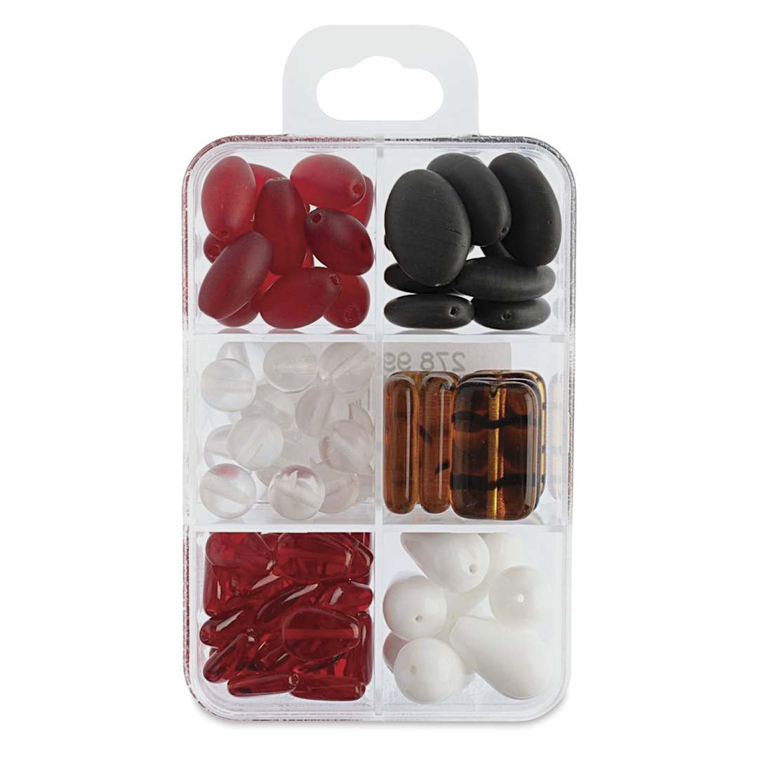 Open in modal - John Bead Czech Glass Bead Recipe Box - Black Forest Cake - back