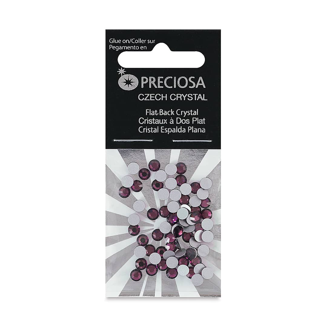 Open in modal - John Bead Preciosa Flat Back Crystals - Amethyst, Pkg of 72