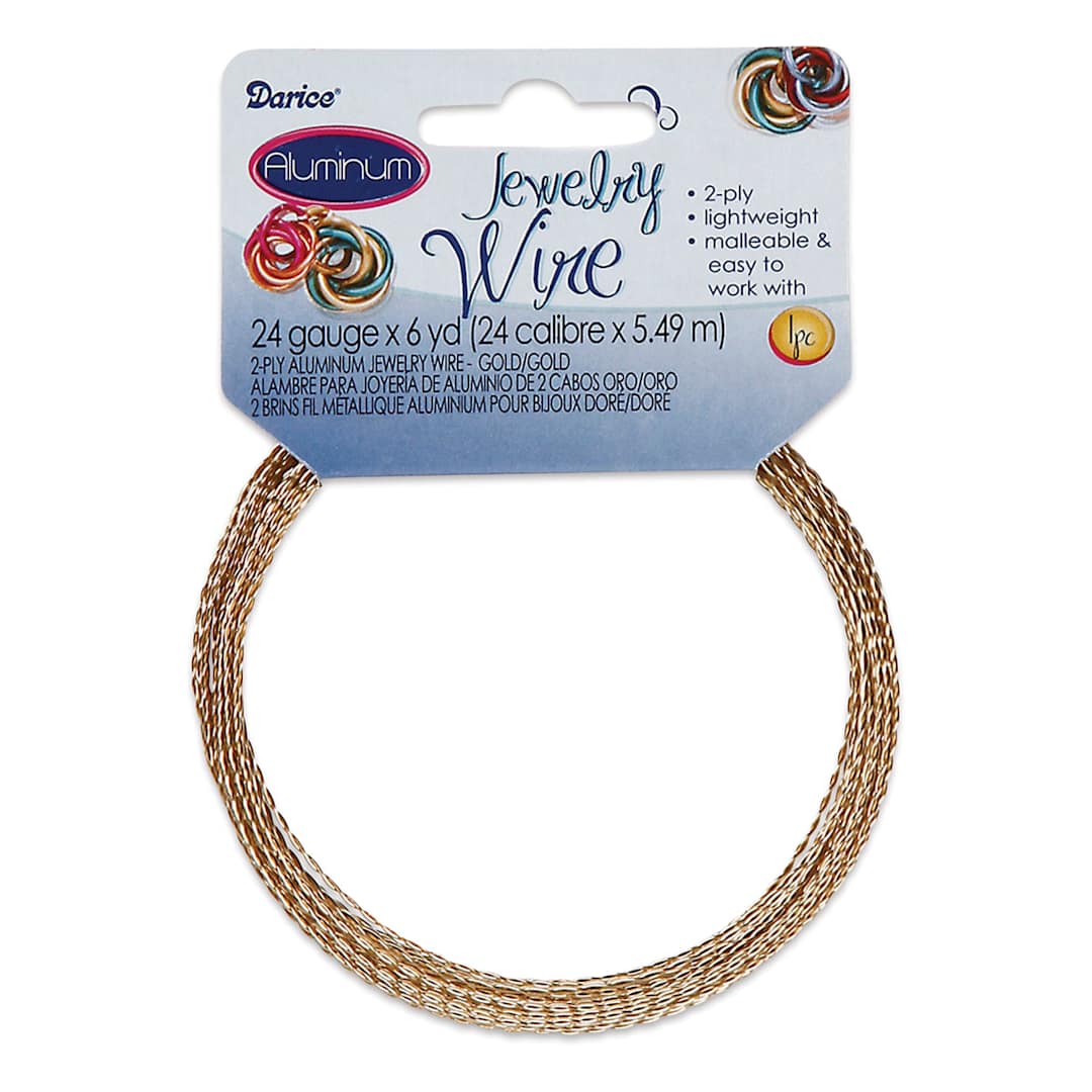 Open in modal - Darice Aluminum Jewelry Wire - Gold, 2-Ply, 6 yd
