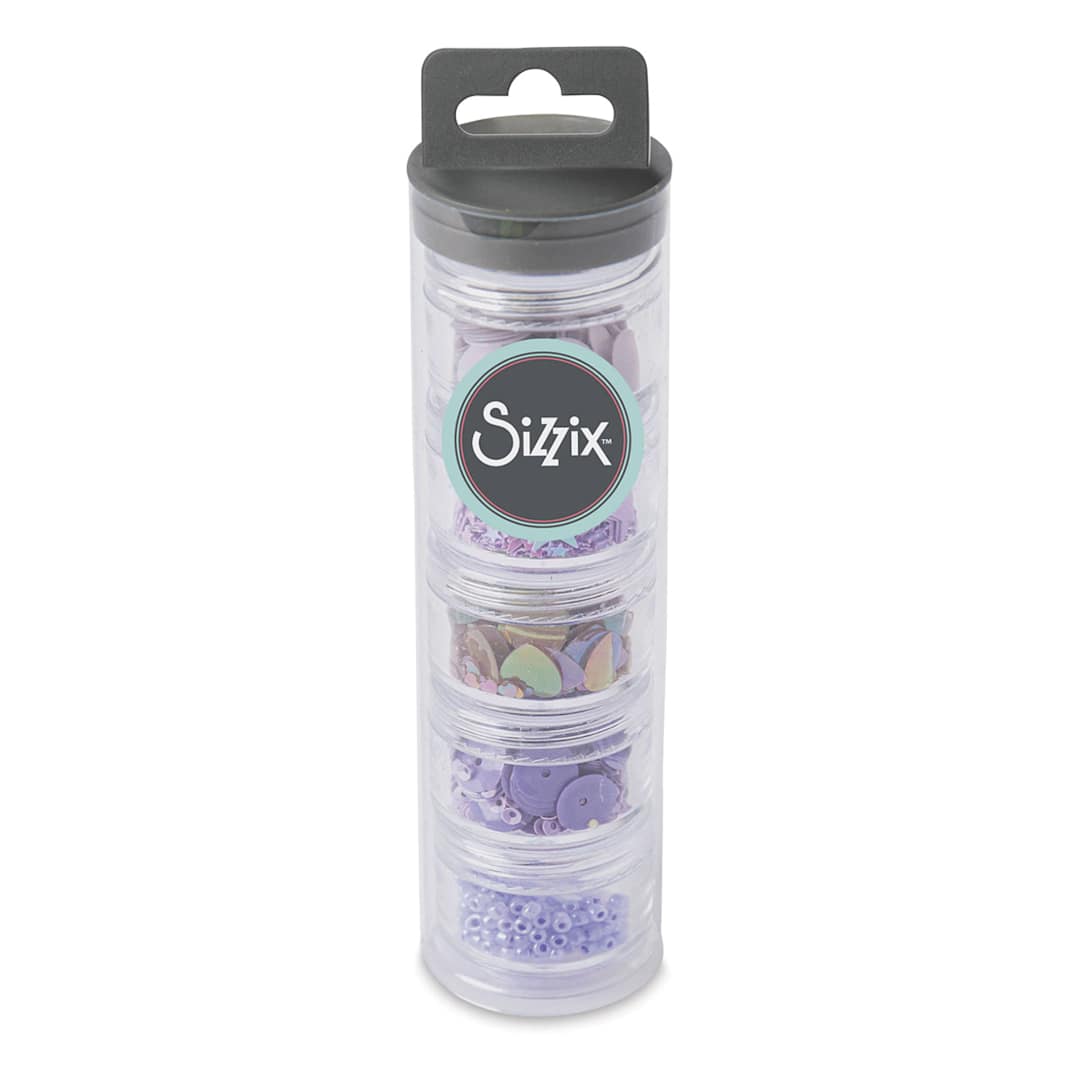 Open in modal - Sizzix Sequins and Beads - Lavender Dust - front of packaging