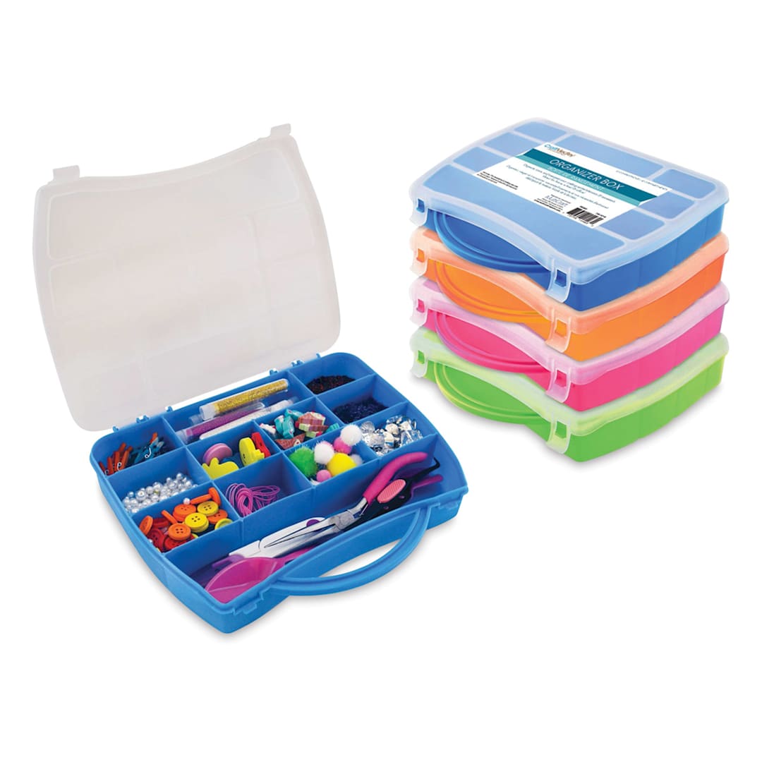 Open in modal - Craft Medley Organizer Box with Handle - Assorted Colors, 7-1/4" W x 9-1/4" L