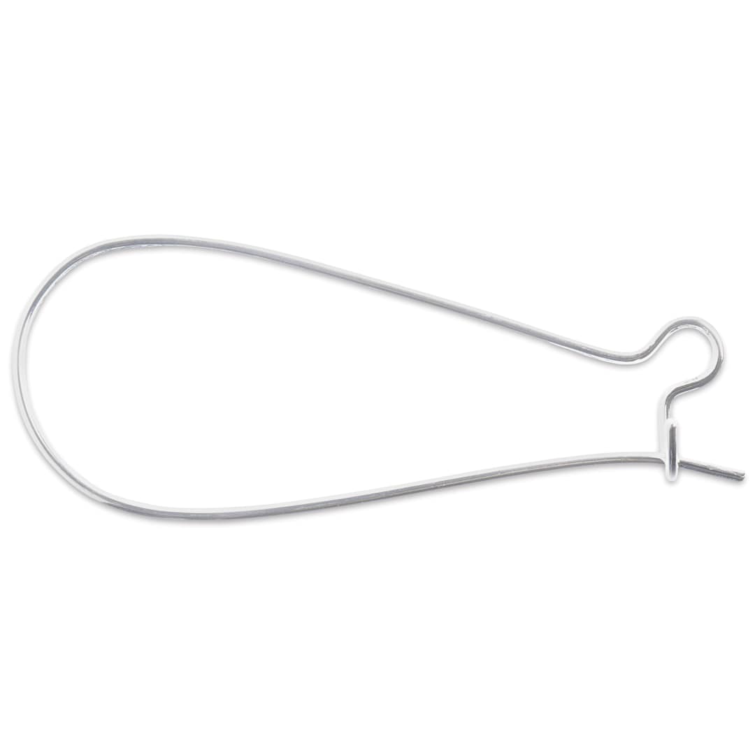 Open in modal - John Bead Must Have Findings Earwires - Large Kidney, Silver, 33 mm x 15 mm