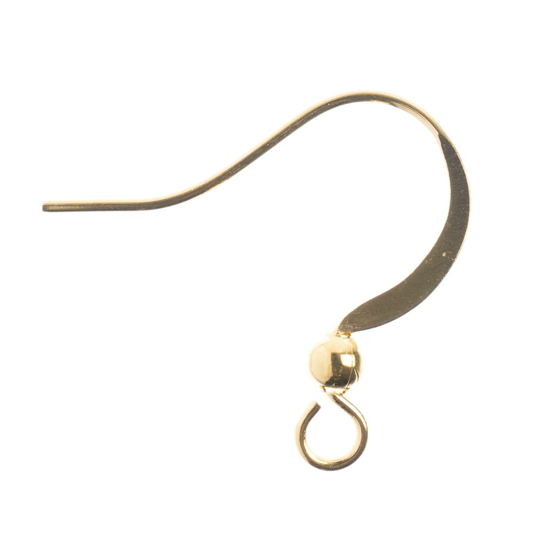 Open in modal - John Bead Must Have Findings Earwires - w/ Bead, Pkg of 60, Gold, 18 mm