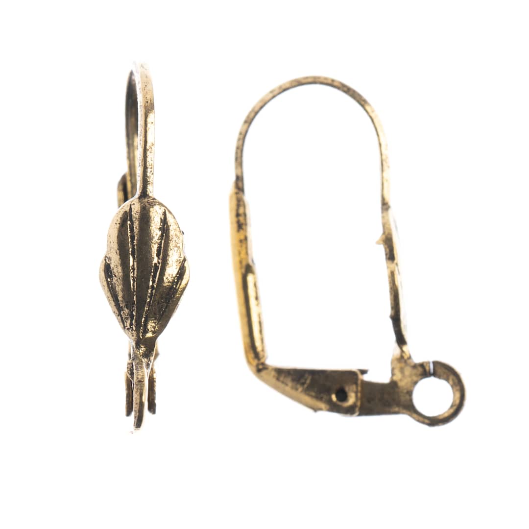 Open in modal - John Bead Must Have Findings Earwires - Leverback, Pkg of 10, Antique Gold, 19 mm