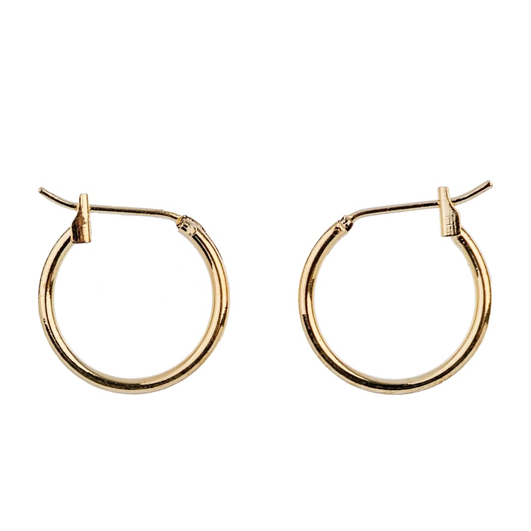 Open in modal - John Bead Must Have Findings Huggie Hoops - Gold, 16 mm