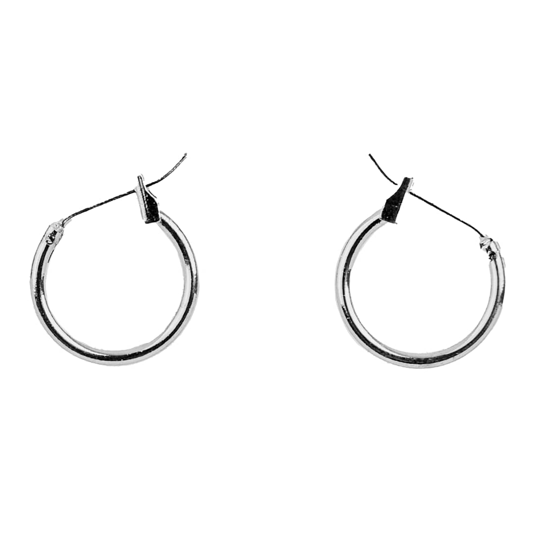 Open in modal - John Bead Must Have Findings Huggie Hoops - Silver, 14 mm