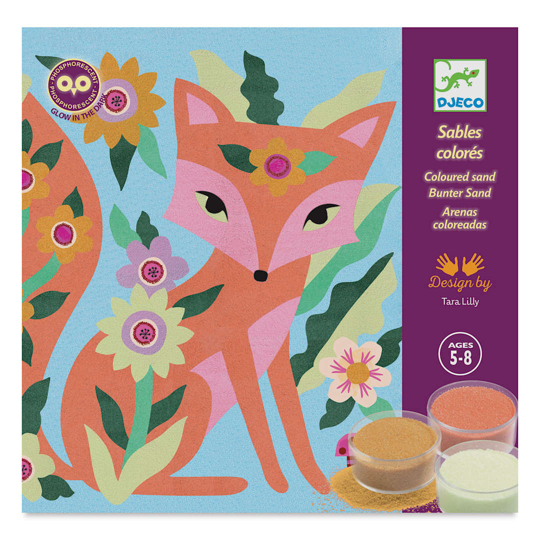 Open in modal - Djeco Le Grand Artist Glow in the Dark Sands Kit - Garden Lights (Package)