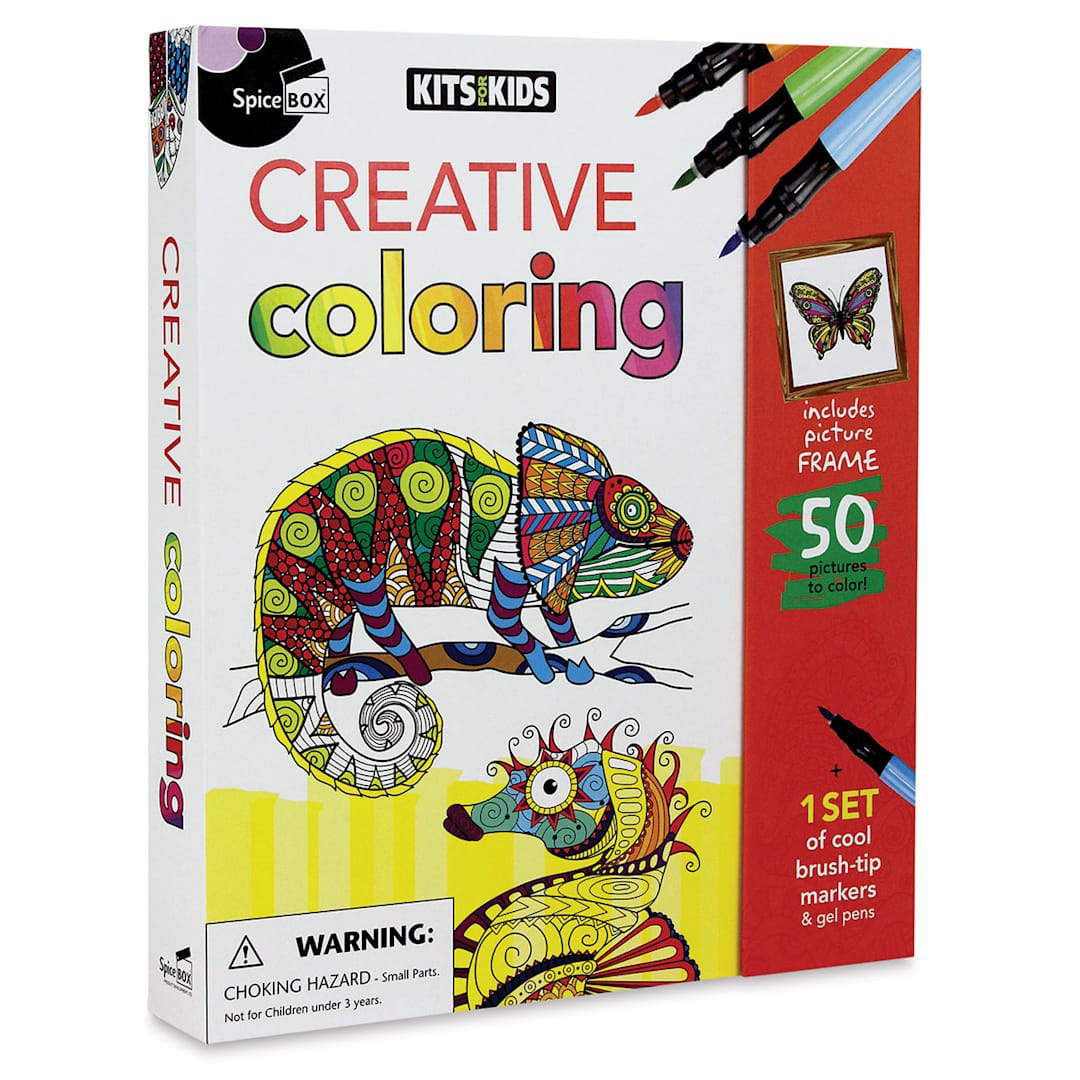Open in modal - SpiceBox Creative Coloring Kit - Angled view of front of package