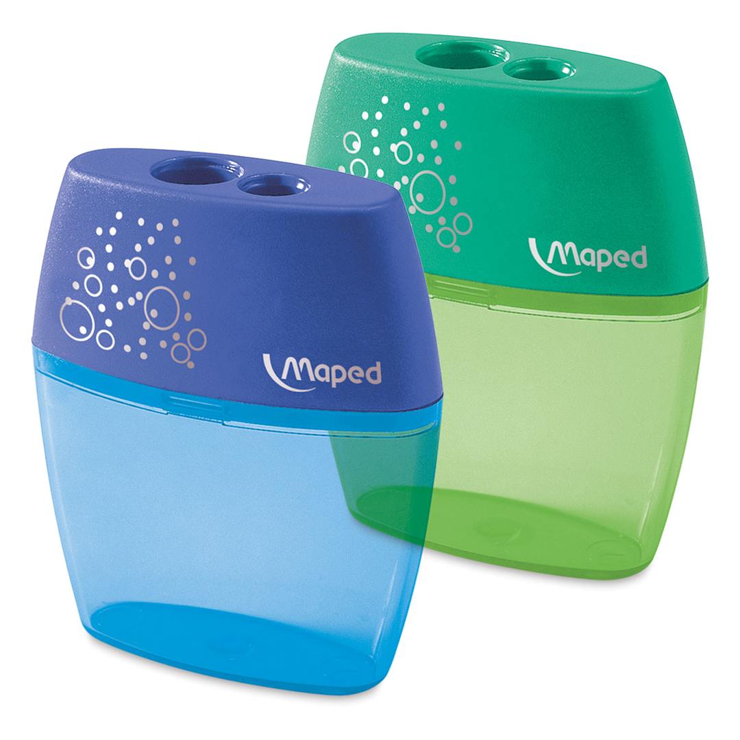 Open in modal - Maped Shaker 2-Hole Pencil Sharpener - Sharpener shown in two colors