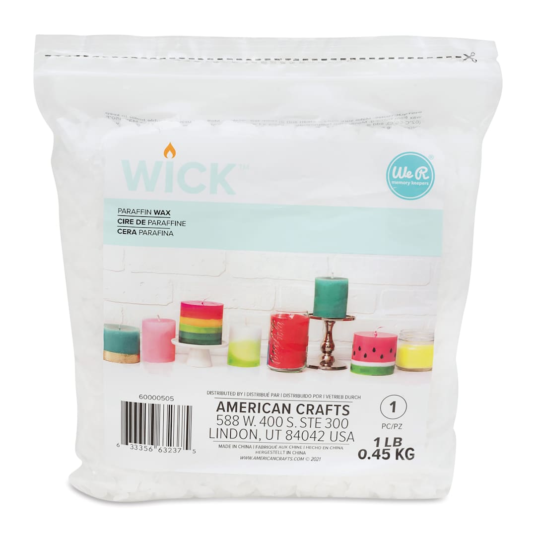 Open in modal - We R Memory Keepers Wick Candle Making Wax - Paraffin Wax, 1 lb front of packaging