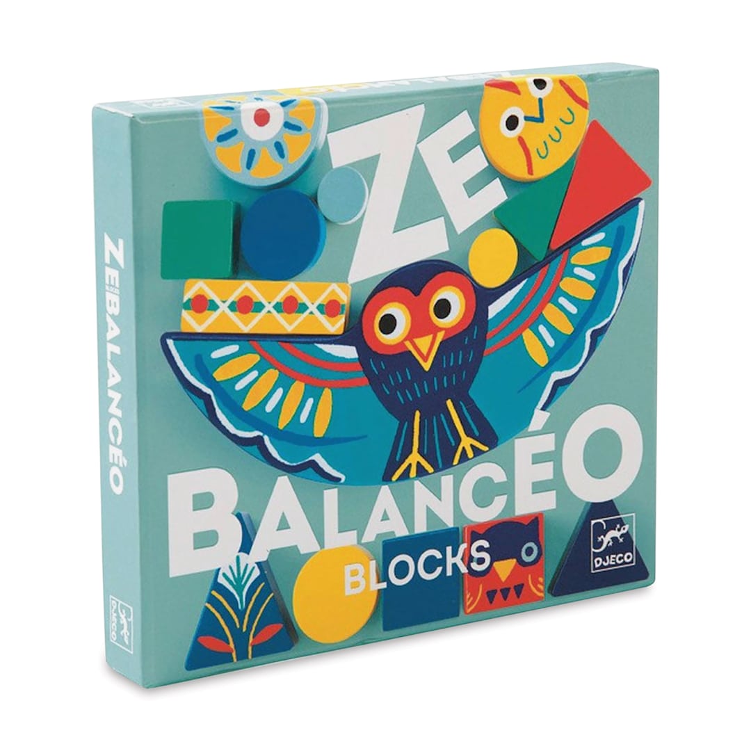 Open in modal - Djeco Ze Balancero Wooden Balance Game - Angled view of Front of package