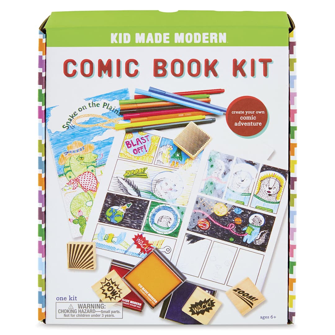 Open in modal - Kid Made Modern Comic Book Kit - Front view of package
