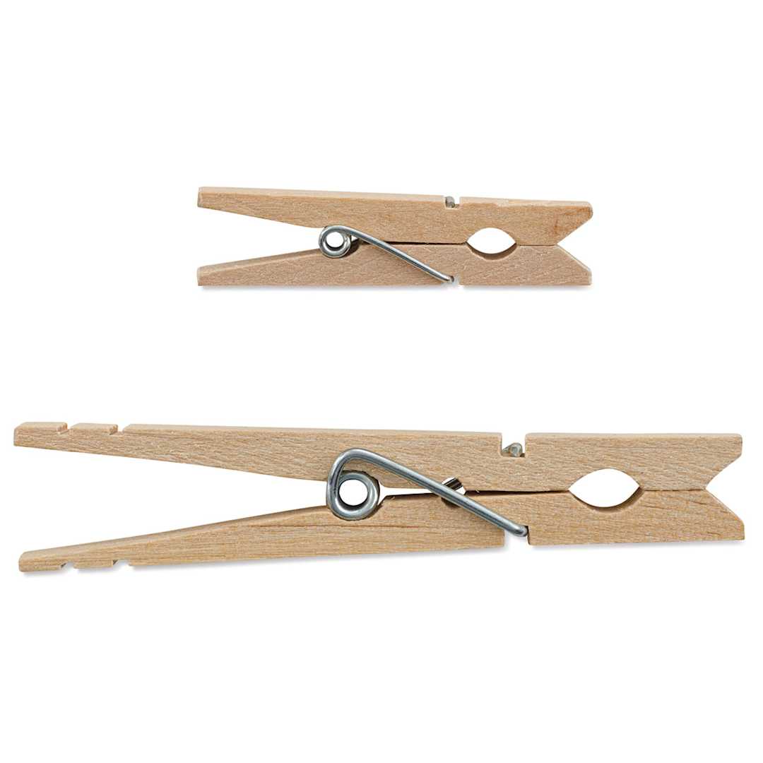 Open in modal - Forster by Loew Cornell Woodsies Clothespins - large and small size shown for comparison