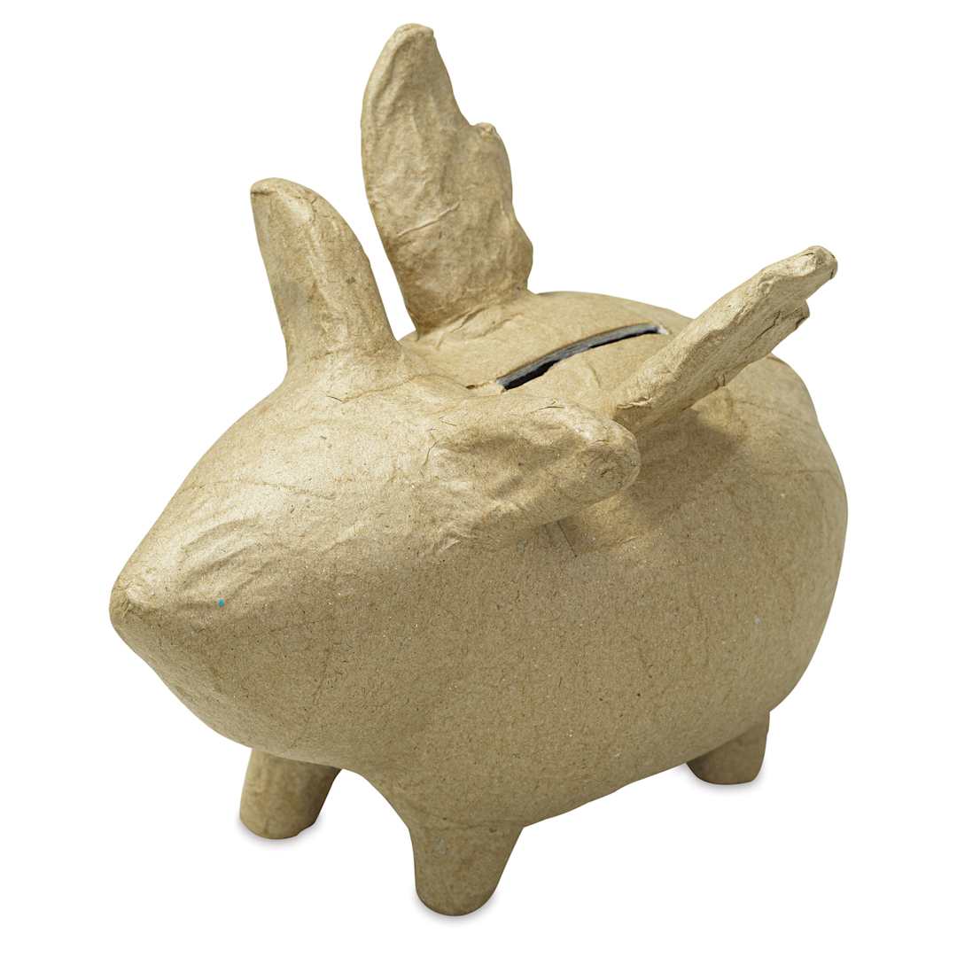 Open in modal - DecoPatch Paper Mache Money Bank - Pig with Wings