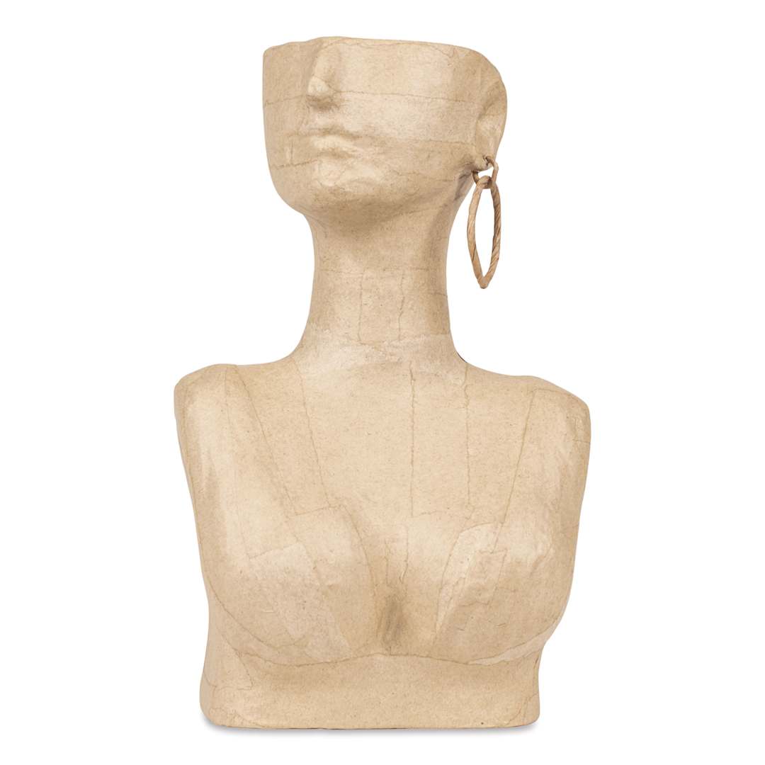 Open in modal - DecoPatch Paper Mache Planter - Woman Bust Vase