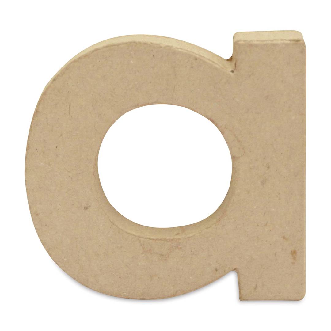 Open in modal - DecoPatch Paper Mache Small Kraft Letter - A, Lowercase, 3-1/2" W x 3-2/5" H x 1/2" D