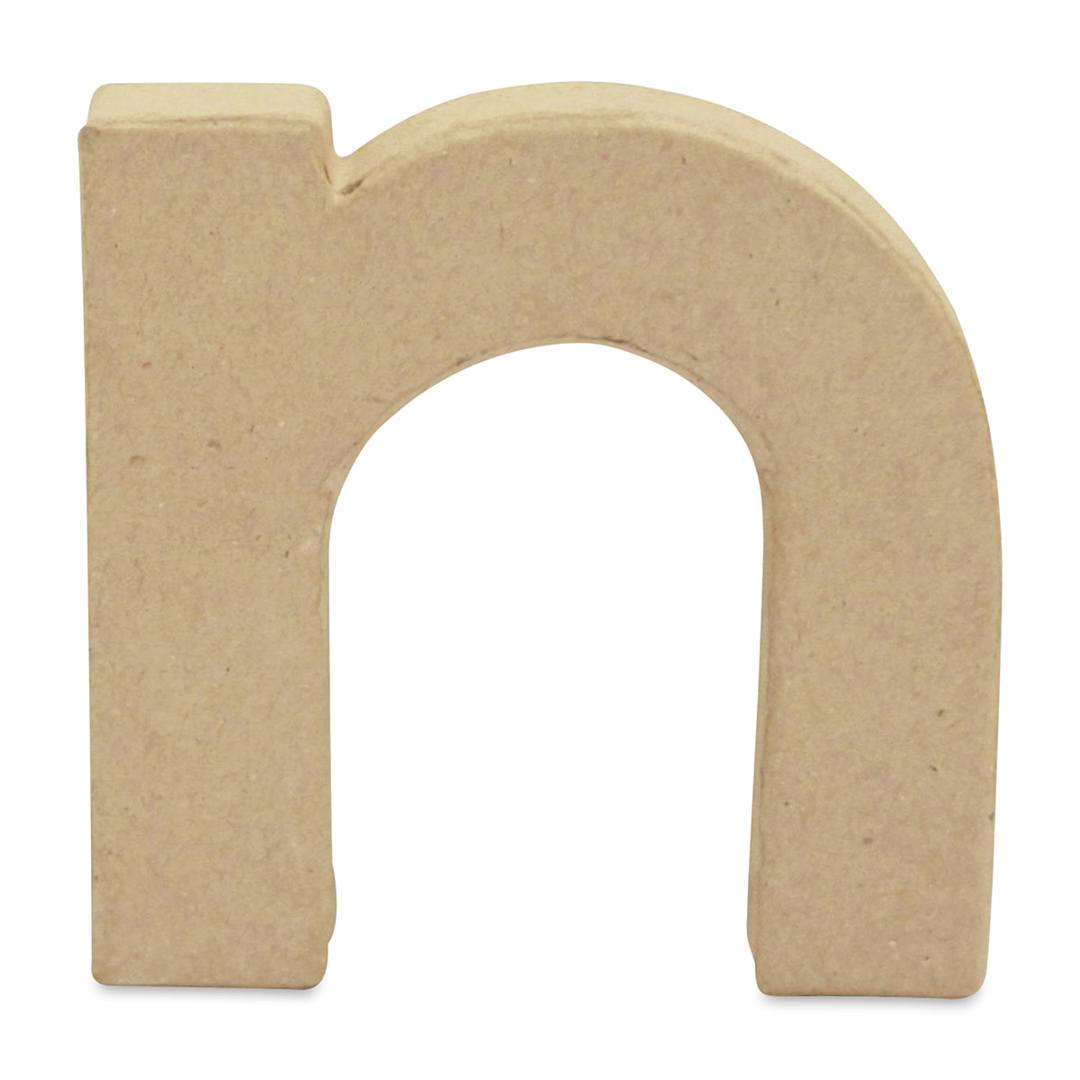 Open in modal - DecoPatch Paper Mache Small Kraft Letter - N, Lowercase, 3-2/5" W x 3-2/5" H x 1/2" D