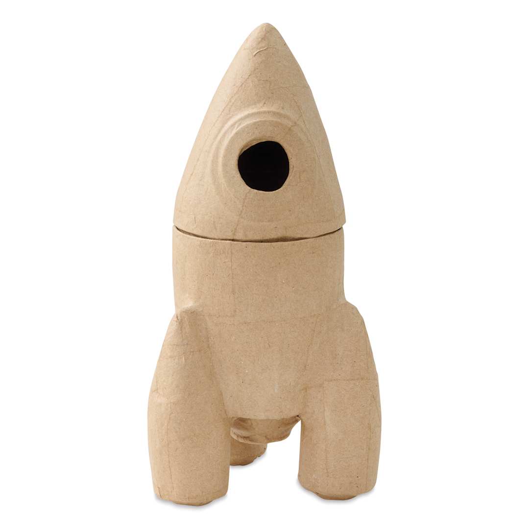 Open in modal - DecoPatch Paper Mache Box - Rocket Ship
