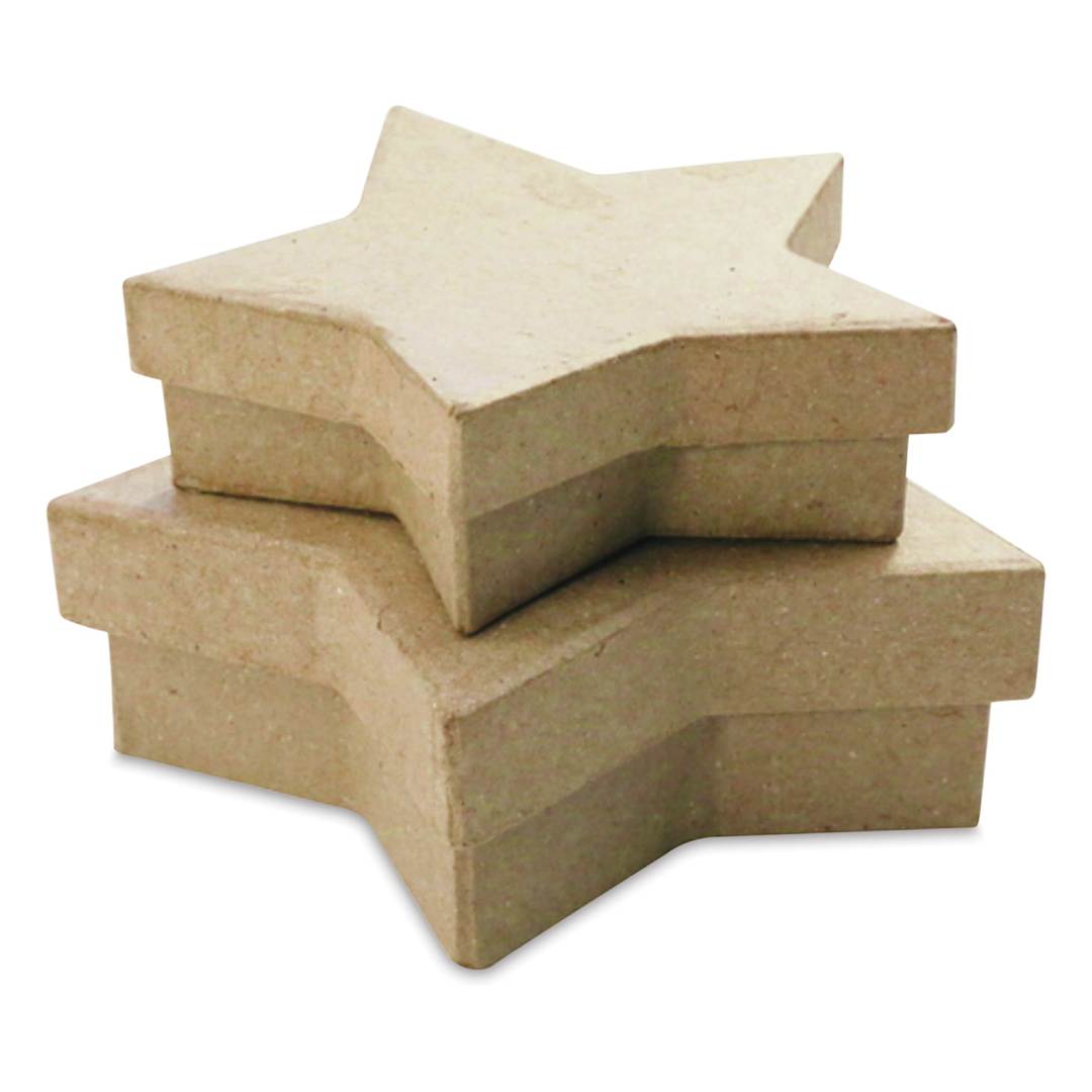 Open in modal - DecoPatch Paper Mache Boxes - Stars, Set of 2