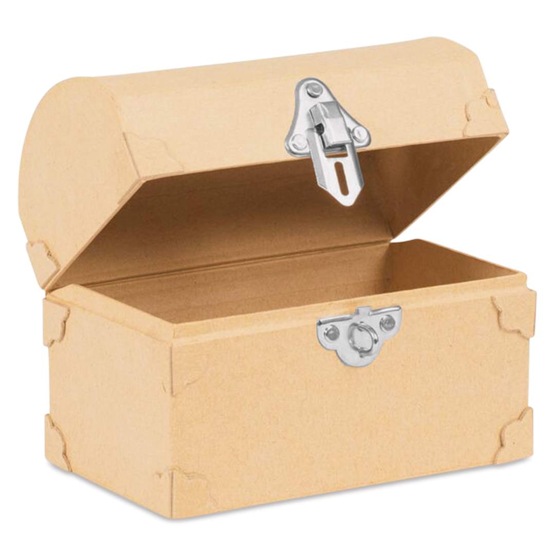 Open in modal - DecoPatch Paper Mache Money Bank - Treasure Box, open