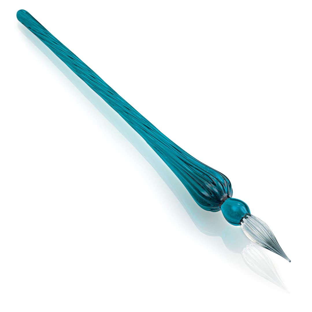 Open in modal - Herbin Round Glass Dip Pen - Emerald out of gift box