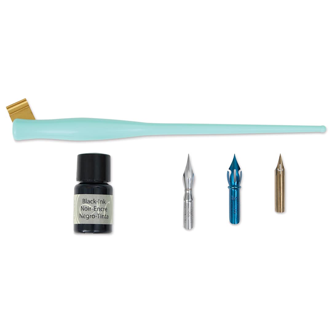 Open in modal - Manuscript Modern Calligraphy Oblique Pen Set - Mint