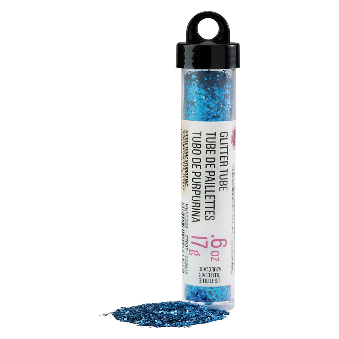 Open in modal - Cousin DIY Glitter - Metallic Light Blue, .6 oz Tube and contents