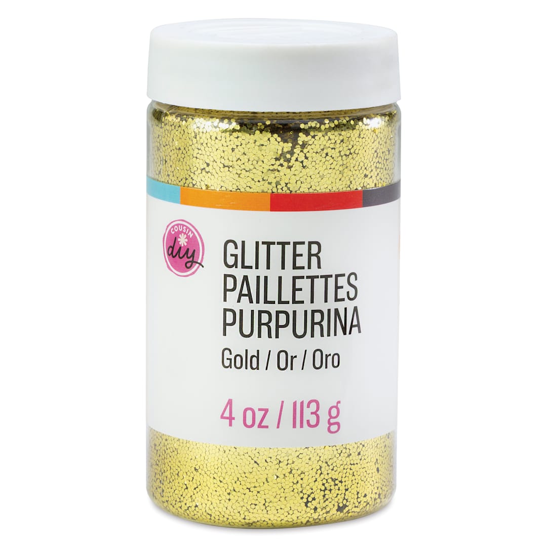 Open in modal - Cousin DIY Glitter - Gold, 4 oz Jar
