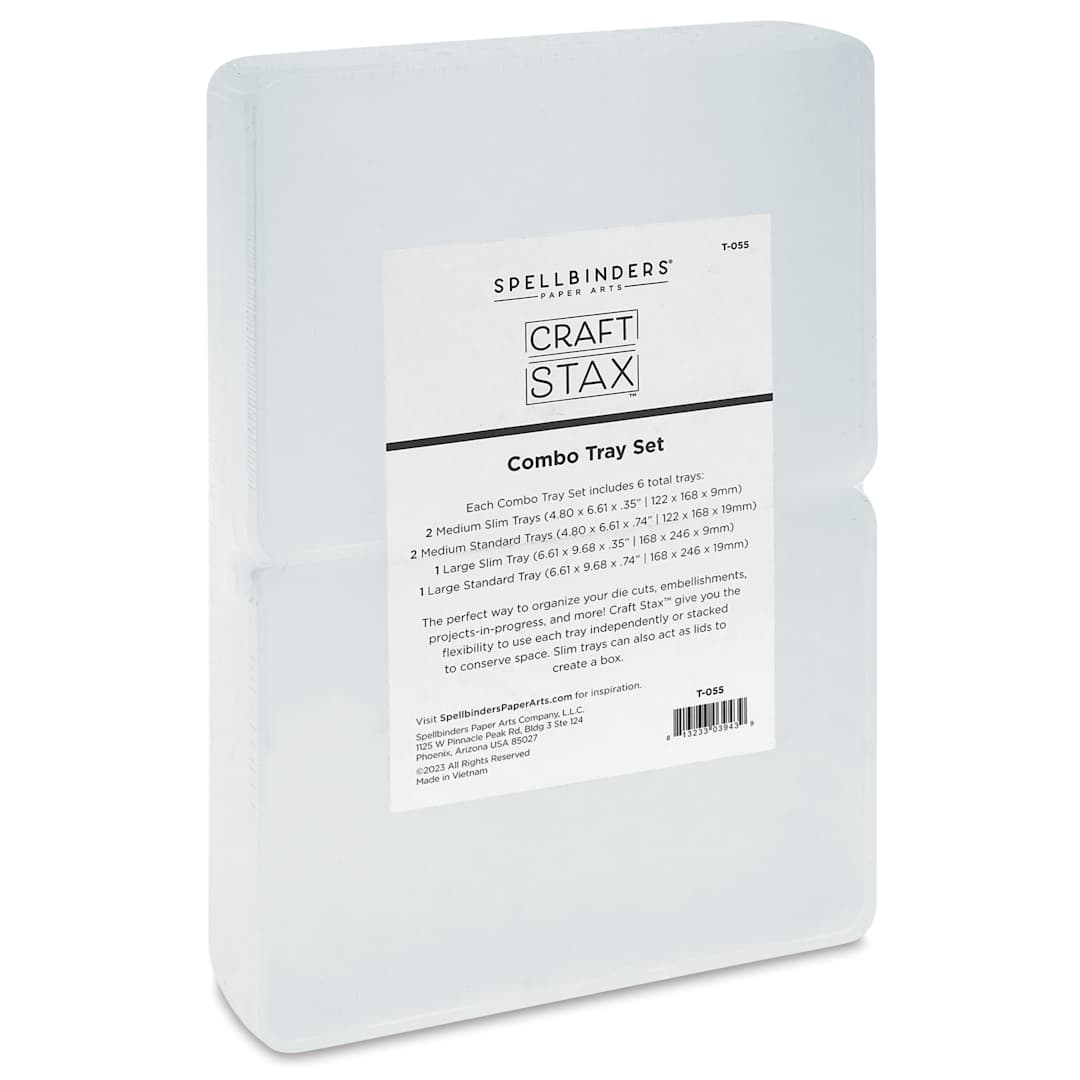 Open in modal - Spellbinders Craft Stax Tray Set - Set of 6, Combo, Assorted Sizes front of packaging