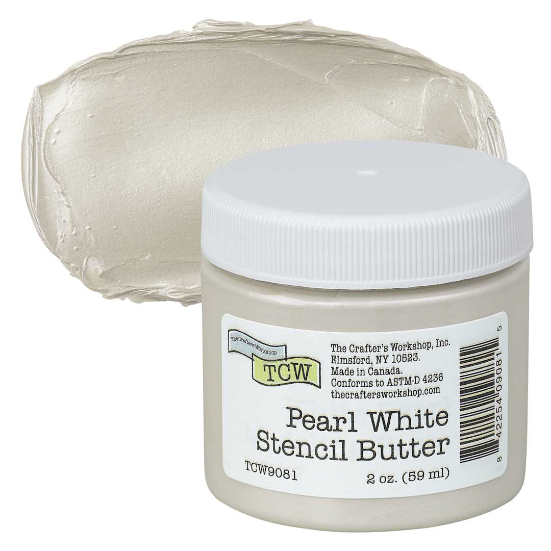 Open in modal - Stencil Butter Acrylic Paint - Pearl White, 2 oz, Jar and swatch