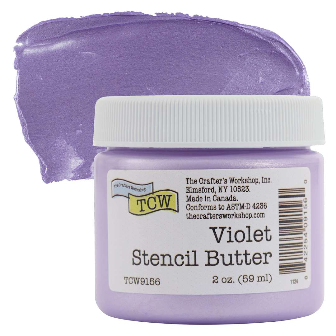 Open in modal - Stencil Butter Acrylic Paint - Violet, 2 oz Jar and swatch